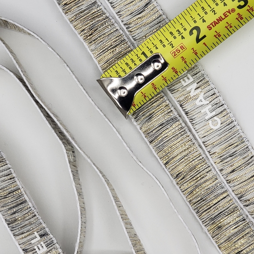 Chanel White Grey Gold Ribbon 140 inches - Picture 3 of 3